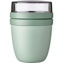 Cana cu muesli Mepal to go - cana practica cu iaurt - compartimente pentru iaurt & muesli - potrivita pentru congelator, cuptor cu microunde si masina de spalat vase - 500 ml + 200 ml - Nordic Sage.