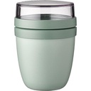 Cana cu muesli Mepal to go - cana practica cu iaurt - compartimente pentru iaurt & muesli - potrivita pentru congelator, cuptor cu microunde si masina de spalat vase - 500 ml + 200 ml - Nordic Sage.