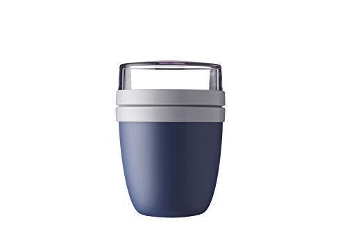 Cana cu muesli Mepal to go - cana practica cu iaurt - compartimente pentru iaurt & muesli - potrivita pentru congelator, cuptor cu microunde si masina de spalat vase - 500 ml + 200 ml - Nordic Sage.