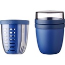 Cana cu muesli Mepal to go - cana practica cu iaurt - compartimente pentru iaurt & muesli - potrivita pentru congelator, cuptor cu microunde si masina de spalat vase - 500 ml + 200 ml - Nordic Sage.