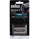 Cap de ras aparat de ras electric Braun Series 5, piesa de ras de schimb compatibila cu aparatele de ras pentru barbati Seria 5, 51S, argintiu | 1 pachet
