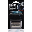 Cap de ras aparat de ras electric Braun Series 5, piesa de ras de schimb compatibila cu aparatele de ras pentru barbati Seria 5, 51S, argintiu | 1 pachet