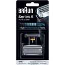 Cap de ras aparat de ras electric Braun Series 5, piesa de ras de schimb compatibila cu aparatele de ras pentru barbati Seria 5, 51S, argintiu | 1 pachet