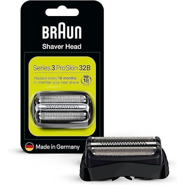 Cap de ras aparat de ras electric Braun Series 3, piesa de ras de schimb compatibila cu aparatele de ras pentru barbati Seria 3, 21B, negru