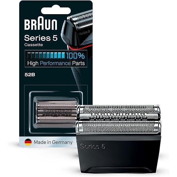 Cap de ras Braun Series 5, aparat de ras electric, piesa de ras de schimb compatibila cu aparatele de ras pentru barbati Seria 5 si 6 (modele din 2020), 53B, negru, pachet de 1