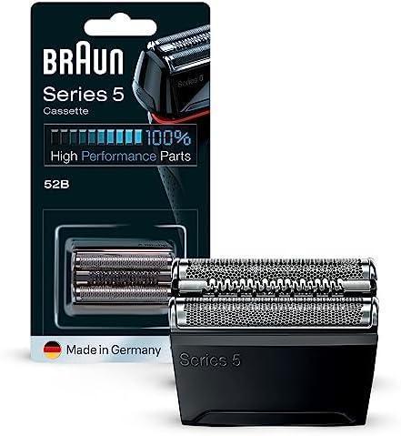 Cap de ras Braun Series 5, aparat de ras electric, piesa de ras de schimb compatibila cu aparatele de ras pentru barbati Seria 5 si 6 (modele din 2020), 53B, negru, pachet de 1