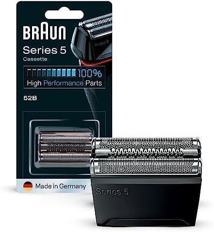 Cap de ras Braun Series 5, aparat de ras electric, piesa de ras de schimb compatibila cu aparatele de ras pentru barbati Seria 5 si 6 (modele din 2020), 53B, negru, pachet de 1