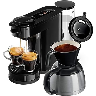 Philips Senseo HD6592/60 Aparat de cafea 2 în 1 Switch, 1450 W, 7 căni, 40 x 15 x 27 cm, Negru