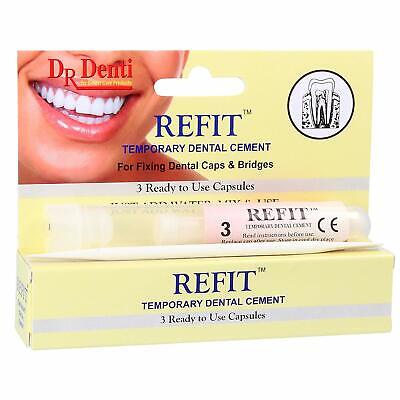 Capsule temporare de ciment Dr Denti Refit - 1 pachet de 3 capsule