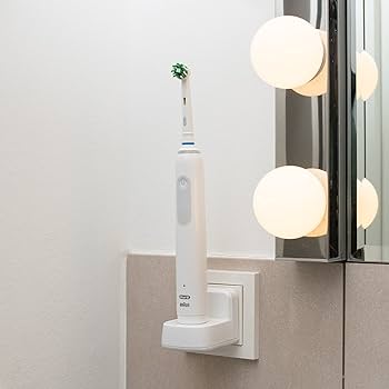 Încărcător de perete pentru periuță de dinți electrică ProofVision pentru priză UE pentru modelele Oral-B/Braun (cu excepția seriei IO-seriehn și Pulsonic) | Stație de încărcare portabilă Oral B, fără fir, impermeabilizare IPX7