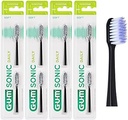 Capete de perie GUM Sonic Daily de înlocuire pentru periuța de dinți GUM Sonic Daily Sonic/Moale, peri microfini pentru curățare delicată, minuțioasă, în fiecare zi / Pachet de 4 x 2 (alb)
