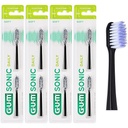 Capete de perie GUM Sonic Daily de înlocuire pentru periuța de dinți GUM Sonic Daily Sonic/Moale, peri microfini pentru curățare delicată, minuțioasă, în fiecare zi / Pachet de 4 x 2 (alb)