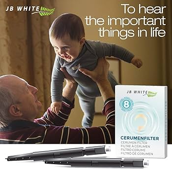 Filtre de cerumen JB White 64x pentru aparate auditive, filtre de schimb, filtre compatibile cu protectia ceara Widex Nanocare | Oticon ProWax MiniFit | Apărătoare de ceară Phonak Cerustop | Filtru pentru aparate auditive Resound (Ø 1,3 mm)