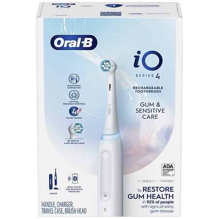 Periuță de dinți electrică Oral-B iO 5N albă cu Bluetooth, 1 perie, 1 husă de călătorie