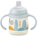 Suavinex, Cană de învățare de la 6 luni, Cupă Sippy Baby, Cană pentru copii etanșă cu gura de băut moale din silicon, Mânere ergonomice, Cană de antrenament cu supapă anti-colici, 150 ml, Dreams Blue
