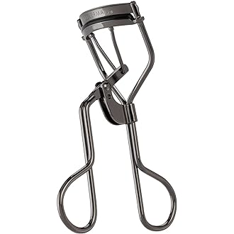 TWEEZERMAN ProMaster ondulător de gene (clește extra lat pentru ochi în formă de migdale, 3 plăcuțe de schimb), metal