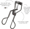TWEEZERMAN ProMaster ondulător de gene (clește extra lat pentru ochi în formă de migdale, 3 plăcuțe de schimb), metal