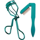 TWEEZERMAN ProMaster ondulător de gene (clește extra lat pentru ochi în formă de migdale, 3 plăcuțe de schimb), metal