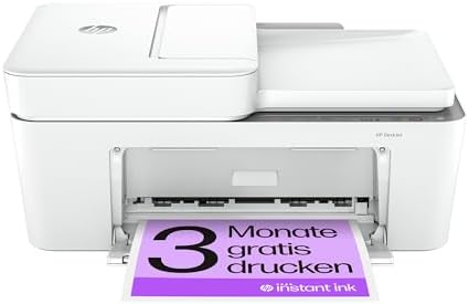 Imprimantă multifuncțională HP DeskJet 4220e, 3 luni de imprimare gratuită cu cerneală HP Instant inclusă, HP+, imprimantă, copiator, scaner, expediere fax mobil, WiFi, alimentator automat de documente, alb