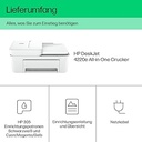 Imprimantă multifuncțională HP DeskJet 4220e, 3 luni de imprimare gratuită cu cerneală HP Instant inclusă, HP+, imprimantă, copiator, scaner, expediere fax mobil, WiFi, alimentator automat de documente, alb
