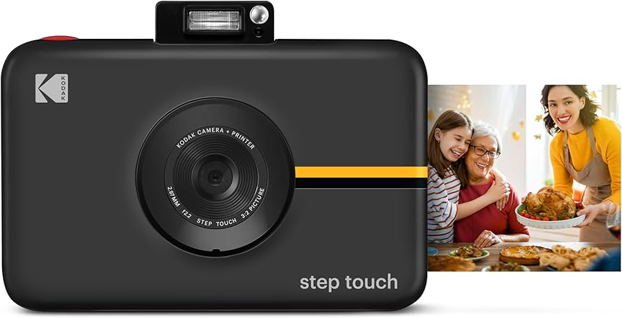 Aparat foto digital KODAK Step Touch de 13 MP și imprimantă instantanee cu ecran tactil LCD de 3,5 inchi, video HD 1080p, zoom optic 10x, oglindire selfie, suită de editare, tehnologie de imprimare Bluetooth și zinc |