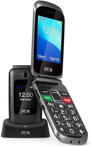 SPC Stella 2: Telefon mobil mobil pliabil pentru seniori, butoane mari, ușor de utilizat, ton inteligent de apel și notificări inteligente, reglare de la distanță, buton SOS, USB-C, 3 memorie directe