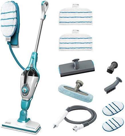 BLACK + DECKER FSMH13E5-QS Mașină de curățat cu abur cu detergent de mâini - 5 în 1 - 1300 W - Capacitate rezervor: 350 ml - A ucis 99,9% din bacterii - Timp de încălzire: 25 de secunde - Multi-suprafețe