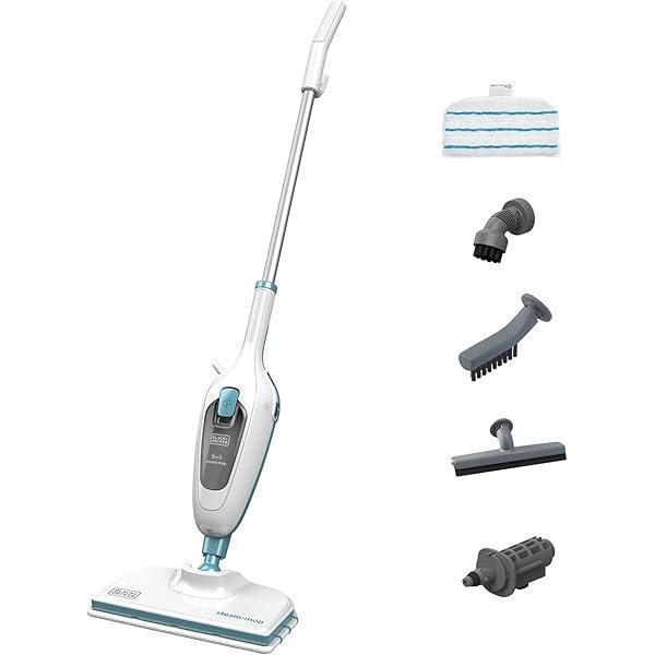 BLACK + DECKER FSMH13E5-QS Mașină de curățat cu abur cu detergent de mâini - 5 în 1 - 1300 W - Capacitate rezervor: 350 ml - A ucis 99,9% din bacterii - Timp de încălzire: 25 de secunde - Multi-suprafețe
