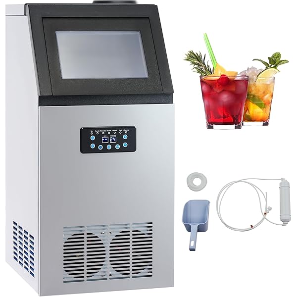 Aparat pentru cuburi de gheata BuoQua de 18 kg cu cuburi de gheata Aparat de fabricat cuburi de gheata alb Aparat comercial de gheata Producator de gheata 220V