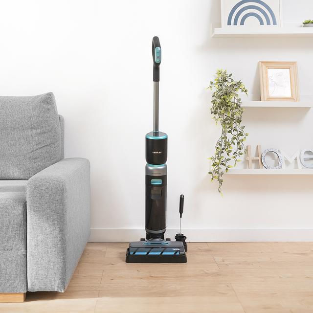 Mop electric Cecotec FreeGo Spălare și aspirare. 200 W, spălare și aspirare simultan, autonomie de 35 de minute, rolă Jalisco absorbantă, rezervor pentru apă curată și murdară, pulverizator și bază