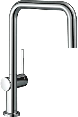 GROHE Minta - robinet de bucătărie cu un singur mâner (priză în L, pulverizator extras cu dublă clătire, pivotant la 360°, rezistent la zgârieturi), crom, 30274000 [Clasa de energie B]
