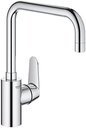 GROHE Minta - robinet de bucătărie cu un singur mâner (priză în L, pulverizator extras cu dublă clătire, pivotant la 360°, rezistent la zgârieturi), crom, 30274000 [Clasa de energie B]