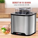 Aparat de inghetata alpina - aparat de inghetata moale - potrivit pentru inghetata, gelato, iaurt congelat si sorbet - continut 2L - auto-oprire automata - otel inoxidabil - argintiu
