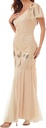 Rochie lungă de damă Gatsby cu franjuri roșu roz roșu din anii 1920 Mărimea femeilor Costum de petrecere Art Deco cu paiete din anii 1920 (aur roz, EU 38)