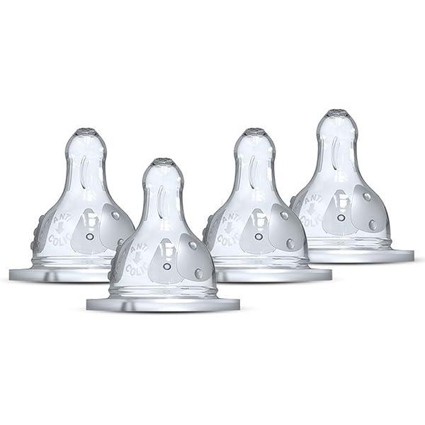 Tetina rotundă anti-colici Dodie pentru începători Flow 2 - Pachet mediu de 4