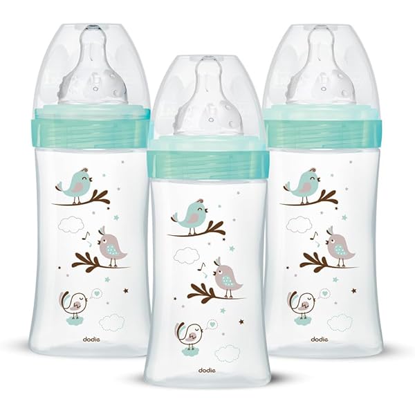 Tetina rotundă anti-colici Dodie pentru începători Flow 2 - Pachet mediu de 4