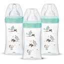 Tetina rotundă anti-colici Dodie pentru începători Flow 2 - Pachet mediu de 4