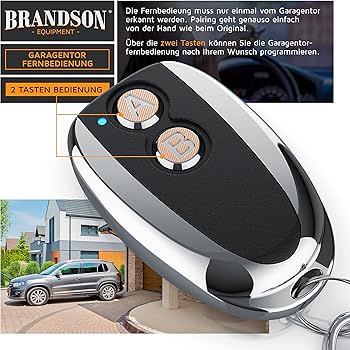 Emițător manual cu breloc HOMEPILOT pentru acționarea ușii de garaj Classic și Premium smart & RolloPort S1, S2, SX5 DuoFern, telecomandă pentru ușă de garaj 433,9 MHz, rază de acțiune aprox