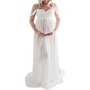 Rochie de maternitate Loalirando Fotografie de fotografiere șifon ușoară Lungime maxi rochie de fotografie cu umeri