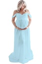 Rochie de maternitate Loalirando Fotografie de fotografiere șifon ușoară Lungime maxi rochie de fotografie cu umeri