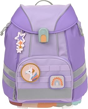LÄSSIG Set ghiozdan 7 piese copii/set școală Flexy Unique violet/violet