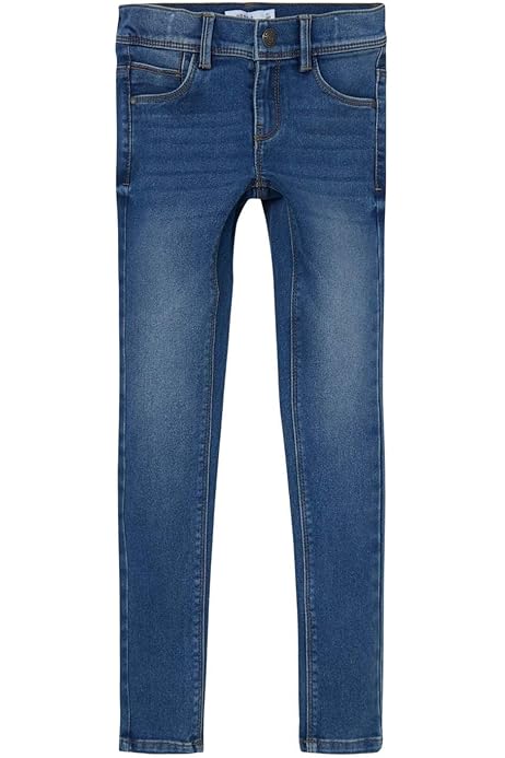 Blugi elastici skinny fit pentru fete NAME IT din denim gri