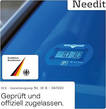 Needit disc electronic de parcare Park Lite I disc de parcare automat electric cu aprobare de la Federal Motor Transport Authority I Parchimetru digital cu 2 afișaje și multe funcții, durabil și fiabil