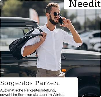 Needit disc electronic de parcare Park Lite I disc de parcare automat electric cu aprobare de la Federal Motor Transport Authority I Parchimetru digital cu 2 afișaje și multe funcții, durabil și fiabil