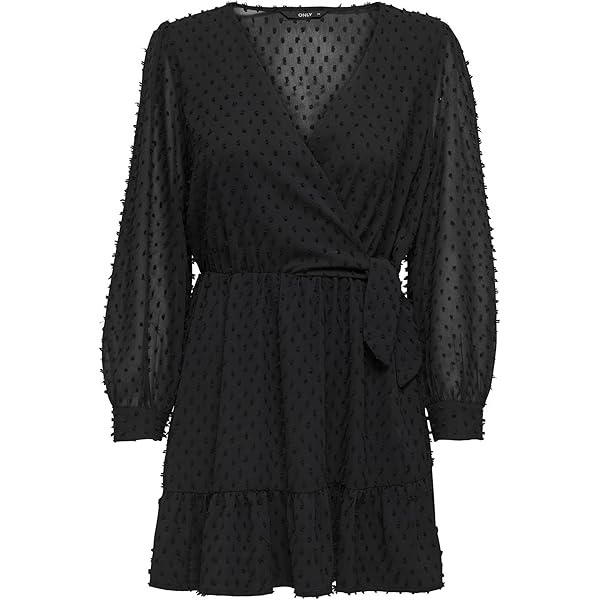 DOAR Damen Onltiva L/S Dobby Fake Wrap Dress Wvn