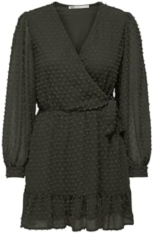 DOAR Damen Onltiva L/S Dobby Fake Wrap Dress Wvn