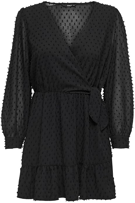 DOAR Damen Onltiva L/S Dobby Fake Wrap Dress Wvn