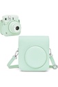 Geanta Rieibi pentru Mini 12 - Geanta din piele PU pentru Camera instantanee Mini 12 - Geanta detasabila cu curea de umar reglabila - Verde