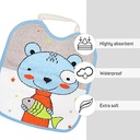 Ti TIN | Pachet de 4 bavete impermeabile pentru bebeluși cu închidere elastică 90% bumbac 10% poliester cu căptușeală de vinil | Pachet de 4 bavete pentru bebelusi cu varsta de 1 an si peste