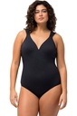 Jacquard leopard de damă Ulla Popken, cupe moi, costum de baie cu spatele jos